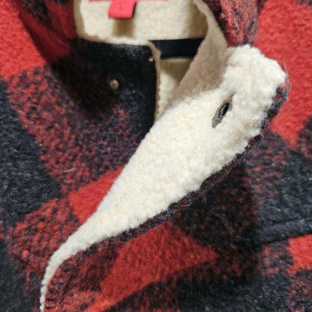 Black Mountain PEAK MENS large Plush Fleece Plaid PNW Snap. Lumber Jack - Picture 4 of 6